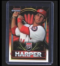 2011 Bryce Harper Rookie Card Topps Bowman Chrome BCE1 Washington Nationals Holo. rookie card picture