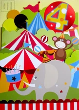 Papyrus Kids Circus Age 4 4th Birthday Greeting Card