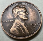 1937-D 1C BN Lincoln Cent Wheat Penny 2733X