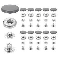 20 Set Snap Fasteners, 17mm #831 Zinc Alloy Press Studs Buttons, Dark Gray