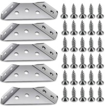 Universal Stainless Steel Furniture Corner Connector, Shelf Brackets 20PCS Si...