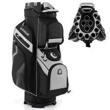 Lightweight Golf Cart Bag Molded Lock Top Golf Bag w/ 14-Way Dividers 11 Pockets