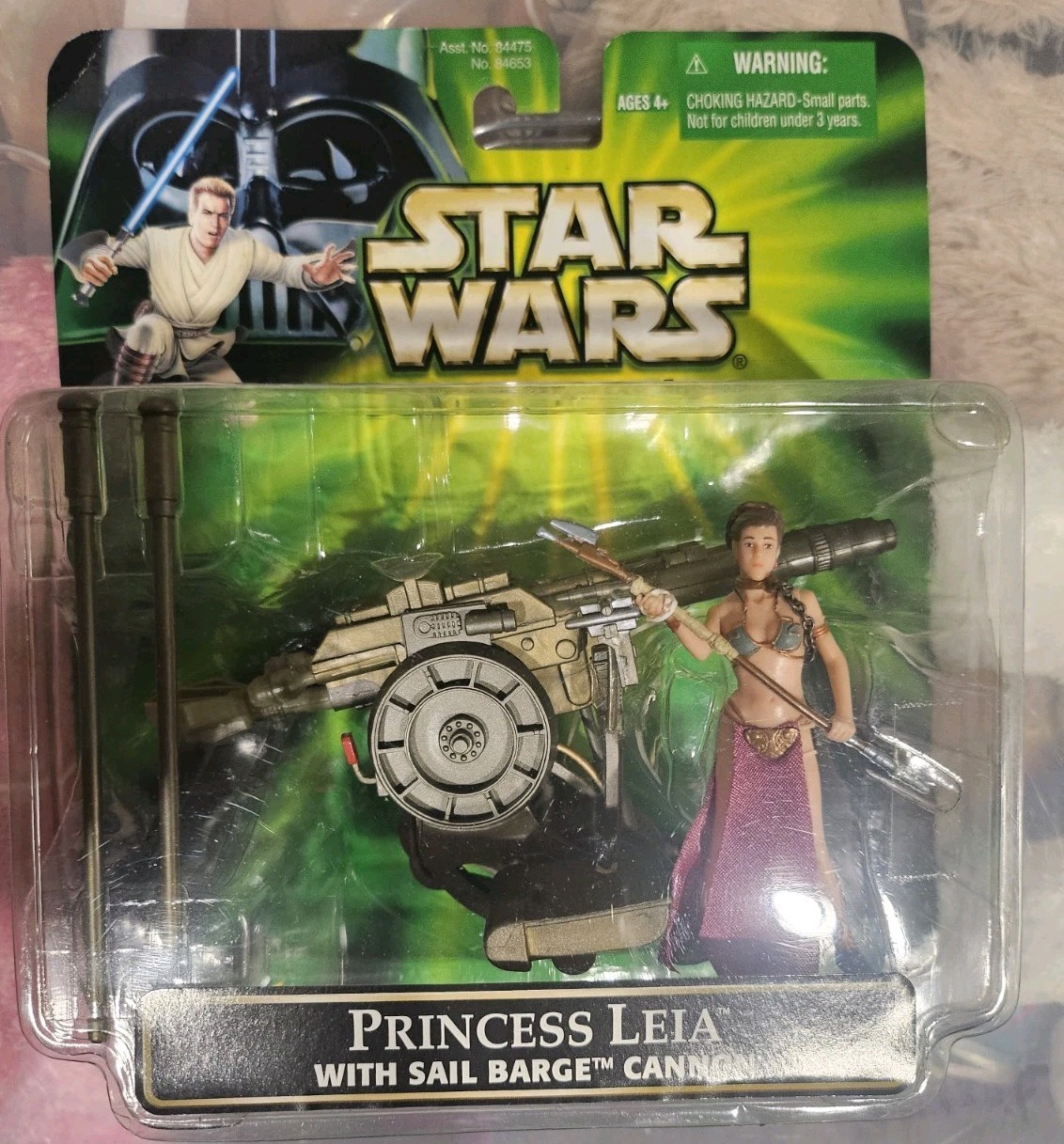 2001 STAR WARS POTJ PRINCESS LEIA WITH SAIL BARGE CANNON HASBRO 