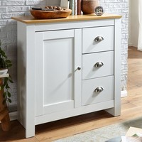 Sideboard Finebuy Kommode Weiß / Eiche 79X81X35 Cm Anrichte Schubladenkommode