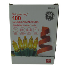 GE String-A-Long 100 Miniature Lights Yellow Green Wire Indoor Outdoor Set