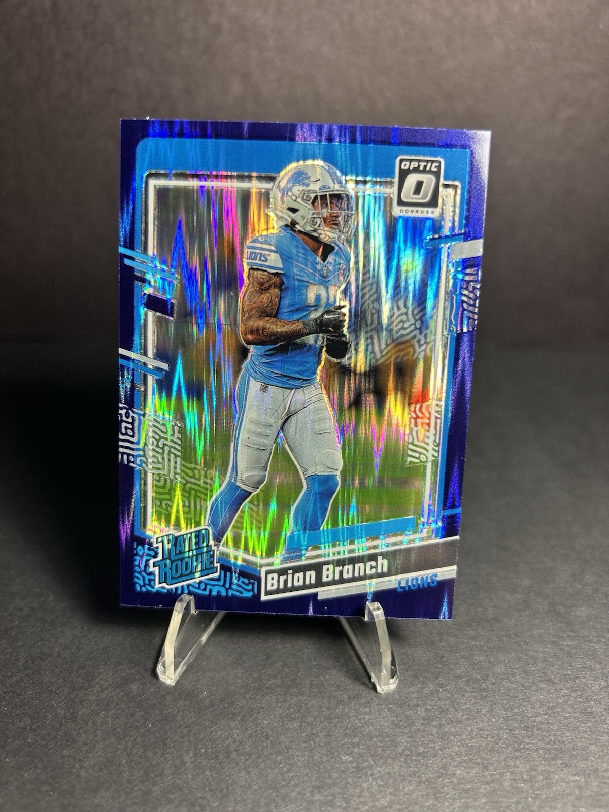 2023 Panini Donruss Optic - Rated Rookie Brian Branch #233 Purple Shock Prizm 