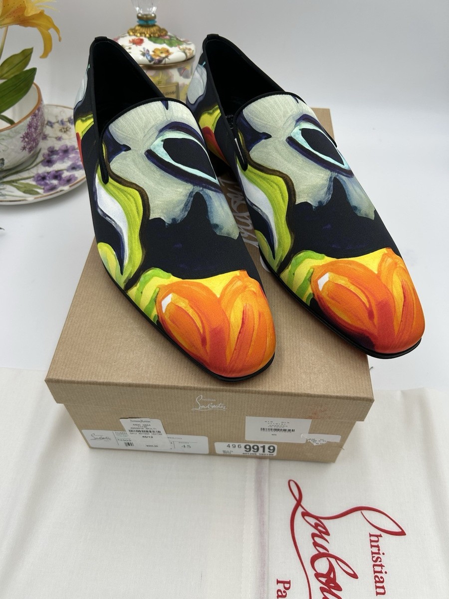 Christian Louboutin dandy, chick floral satin loafers size  display picture 1