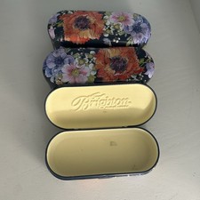 Lot of 3 Brighton Eyeglass Sunglass Cases Hard Floral Print Protective Holder