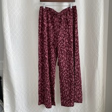 Johnny Was Jade Pink Leopard Silk Pull On Pants Women s Large