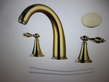 AKLFGN Double handle 8 in Widespread Bathroom Faucet 3-Hole Faucet Polished Gold