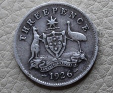 * 1926 SILVER THREEPENCE PREDECIMAL COIN GOOD EXAMPLE #VDH67