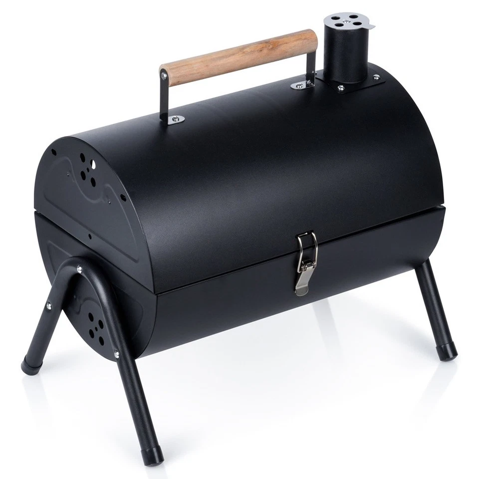 Barbecue Charbon Bois Double Pliable Portable Cheminée Gril Valise Camping Vilde - Photo 1/4