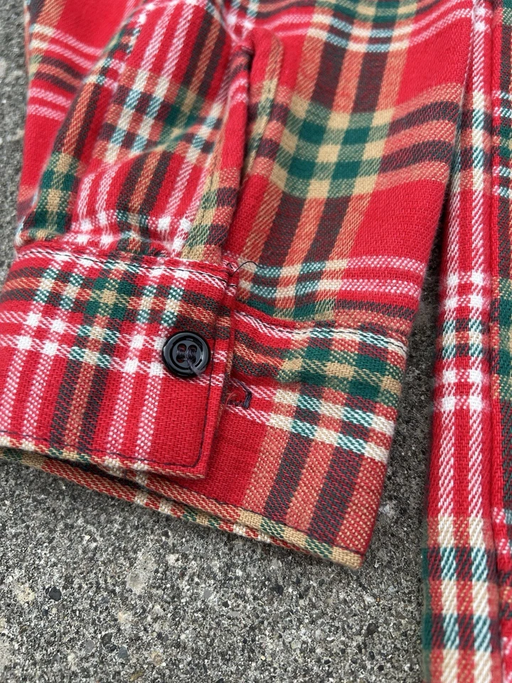 Vintage 70s Five Brother Union Made In USA Plaid Flannel Button Down Shirt 3XL - Image 3 of 4
