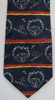 Marks Spencers Mens Novelty Neck Tie Necktie Dennis Menace Blue Red Gold White