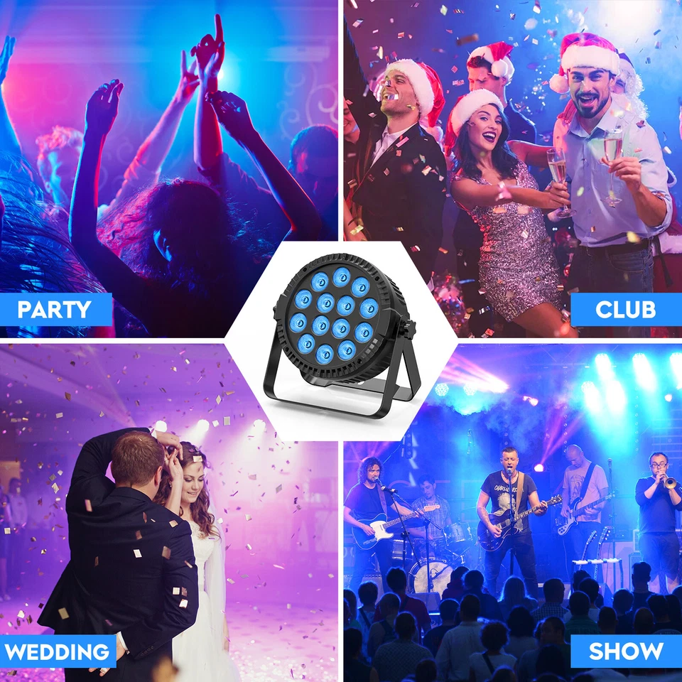 140W Stage PAR Light DMX512 RGBW 14 LEDs DJ Light EffectDisco Party Show &Remote - Image 2 of 4
