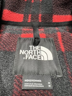 The North Face Denali Jacket Plaid Rare Men's Medium Black/Red | eBay