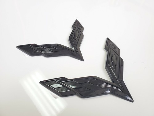 Corvette C7 Emblem Set 5-Piece Gloss Black Front & Rear Emblem Set With Stingray Cross 728936