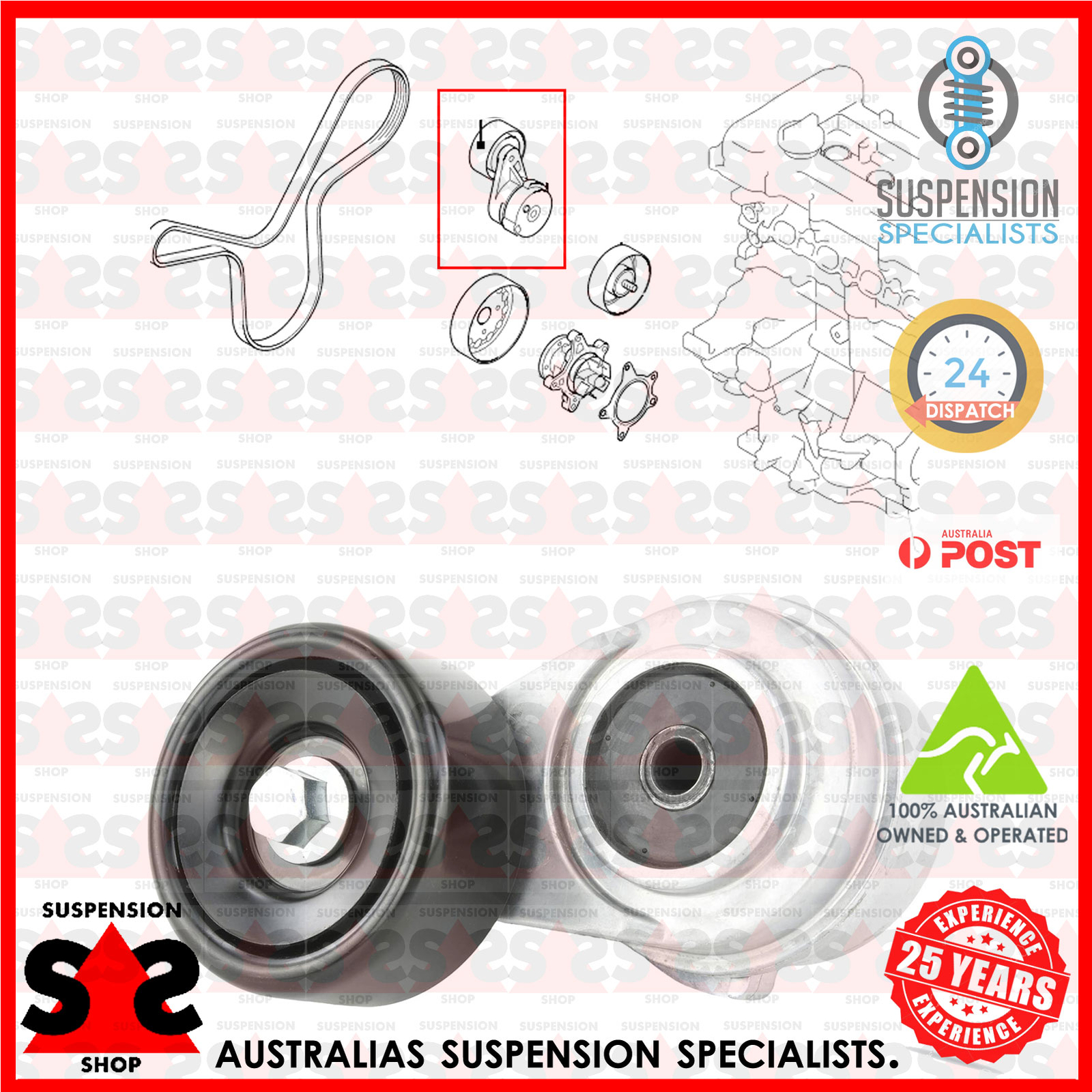 Hyundai Sonata Belt Kit Serpentine Belt Tensioner & Idler Pulley