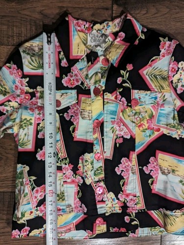 Copa Cabana Women's Unique Colorful Postcard Shacket Size Medium USA Stretchy - Picture 11 of 17