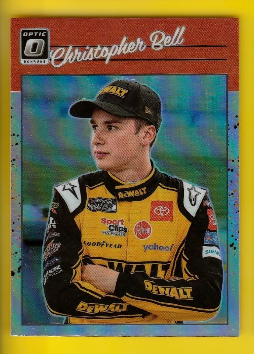 2023 Donruss Racing Optic 80 Christopher Bell Retro Silver Holo Prizm