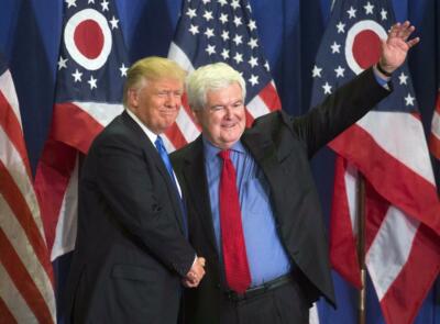 NEWT GINGRICH & DONALD TRUMP GLOSSY POSTER PICTURE PHOTO PRINT republicans 3143