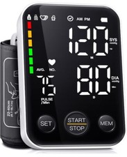 Blood Pressure Monitor Upper Arm for Home Use w/2x120Reading Memory w/LED Light