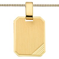 MäNner Frauen Gravur Platte Name Datum AnhäNger Echt Gold 585 Mit Kette 925/-VG