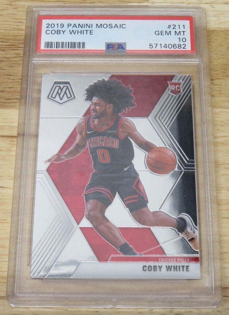 2019 Coby White Panini Mosaic Rookie Card RC #211 PSA 10 GEM MINT Bulls