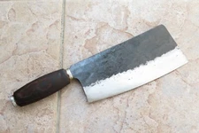 Crude - 8 Inch Premium Chinese Meat Cleaver Chef Knife, Carbon Steel
