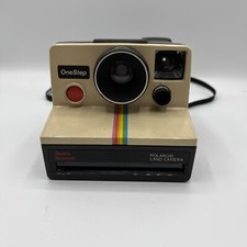 Polaroid One Step White Rainbow Stripe Land Camera Untested Sears Special VTG