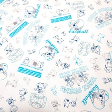 All Stars BTY Peanuts Quilting Treasures Charlie Brown Snoopy Turquoise White