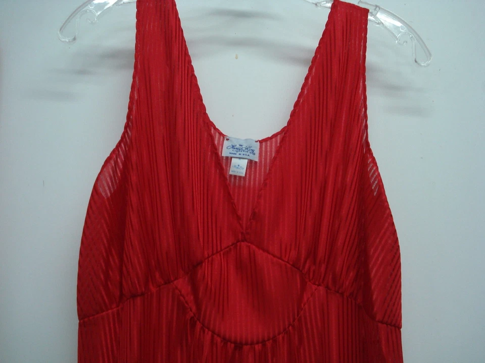 Hecho en EE. UU. Lencería Nancy King Conjunto Largo Peignoir Vestido y Bata Pequeño Rojo #765Q Foto 3 de 3