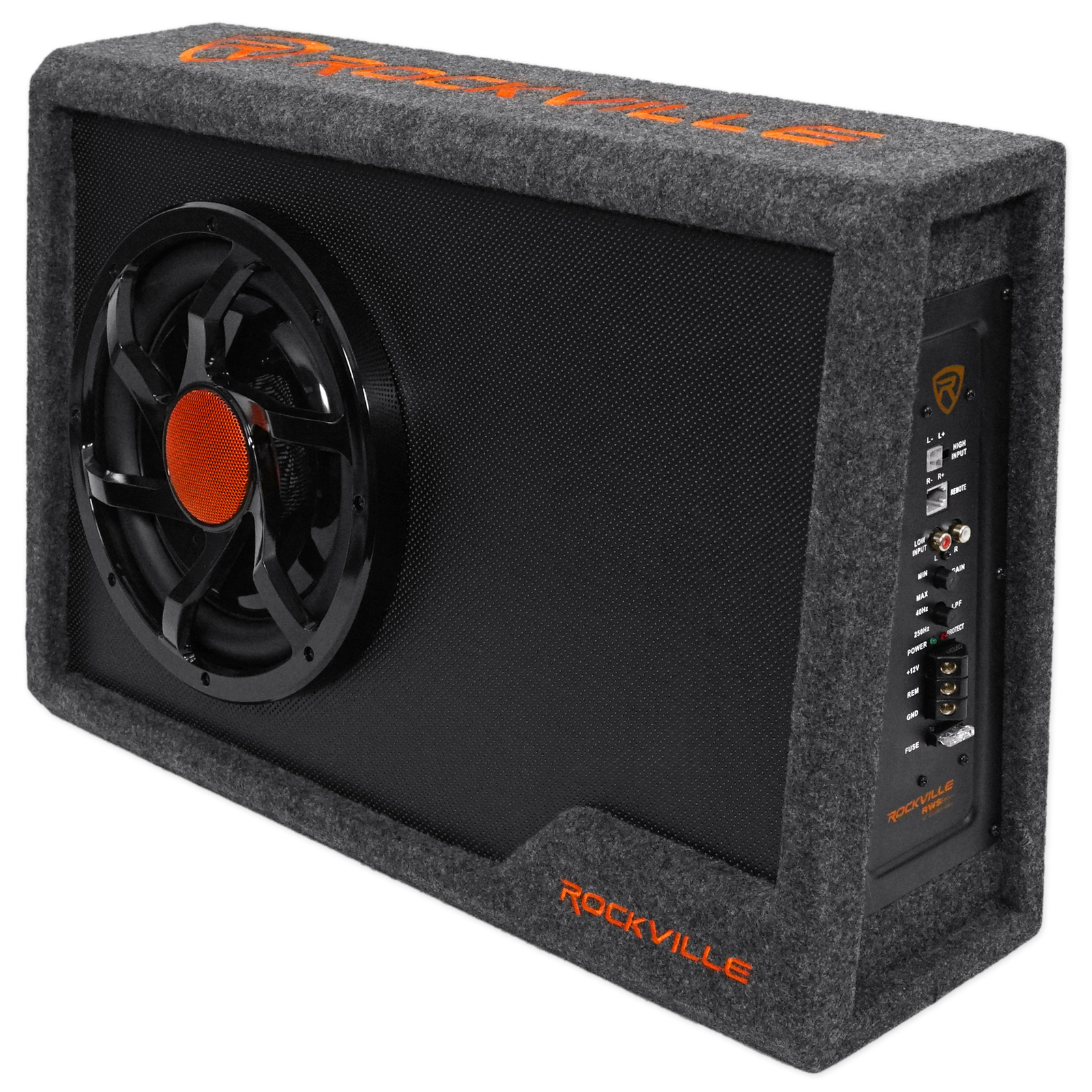 rockville rw10ca low profile active powered car subwoofer sub