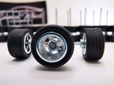 10 SET Samed Wheels 5 BOLT 10mm chrome rim black tire #1