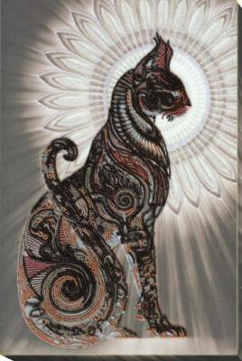 Bead embroidery kit Bast in the night needlework kit Art canvas beadwork pattern