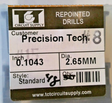TCT REPOINTED DRILLS SLOT 37 0.1043" DIA 0.343" FLUTE LOT OF 48 