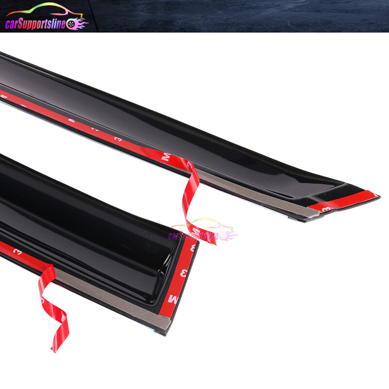 Mugen Style Window Visors For 2018-2024 Toyota Camry - 4PC Smoke Tinted With Chrome Trim