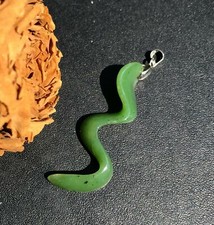 Jade Pendent Necklace Natural Canadian Nephrite Green Jade 45X15 mm 602