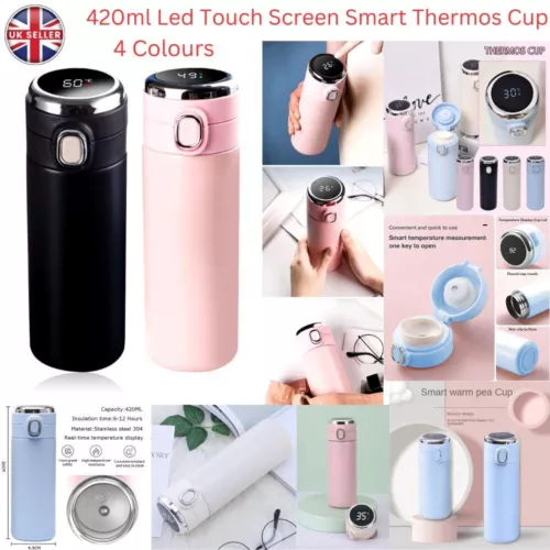 LCD Display Insulated Thermal Mug Smart Thermos Bottle Hot Coffee Tea Water Cup