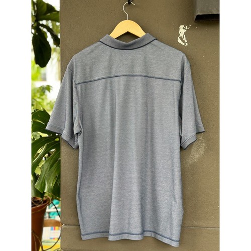Tommy Bahama Men’s XL Playa Wave Logo Golf Polo Shirt Supima Cotton Blue Gray - Picture 6 of 10