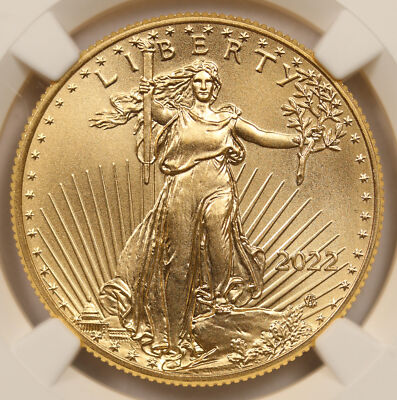 2022 Gold Eagle $25 MS 70 NGC 1/2 oz First Day Issue US Mint