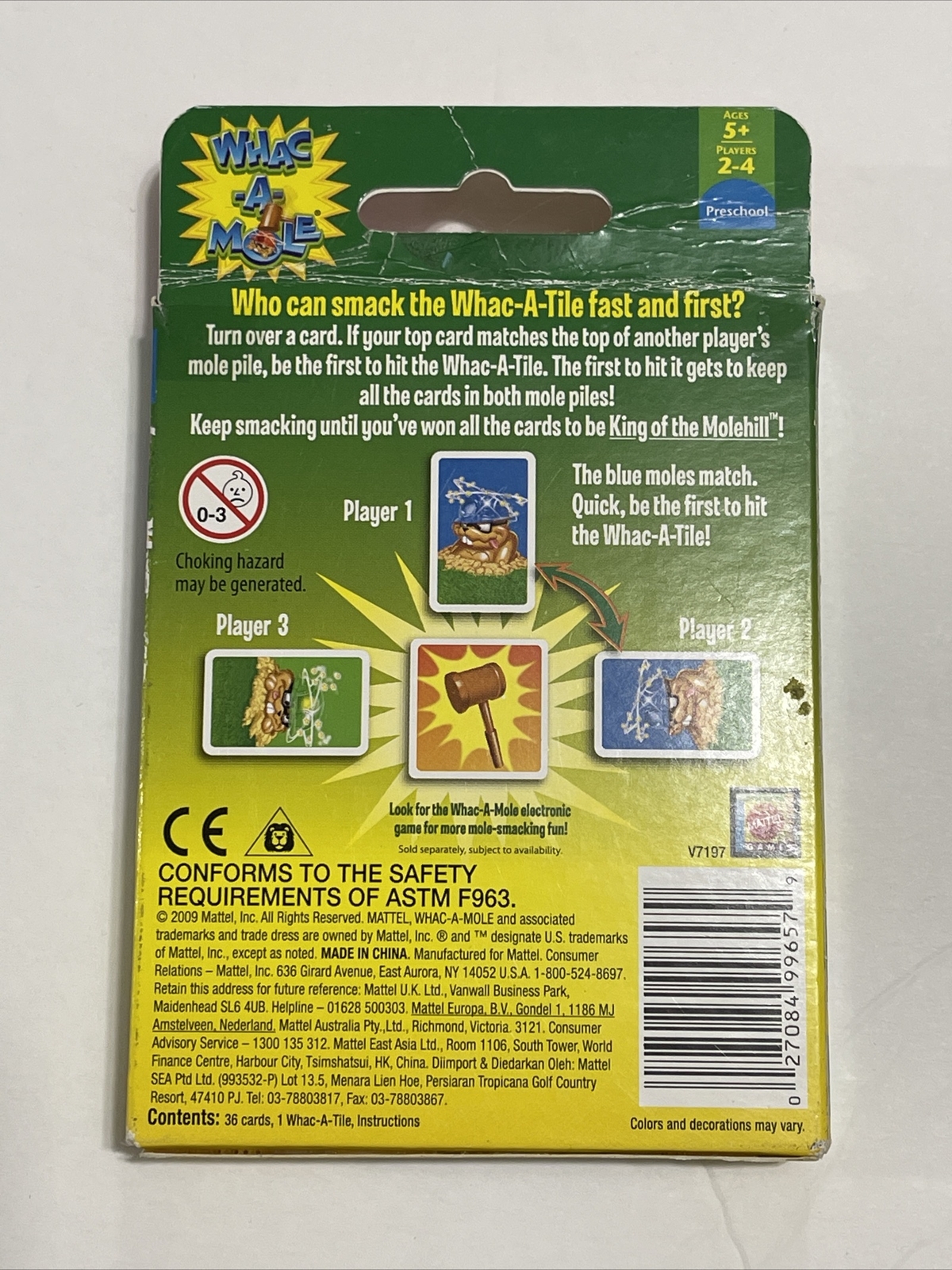 Mattel Mad Gab & WhacAMole Card Games Combo 2Pack V7197 NEW. for