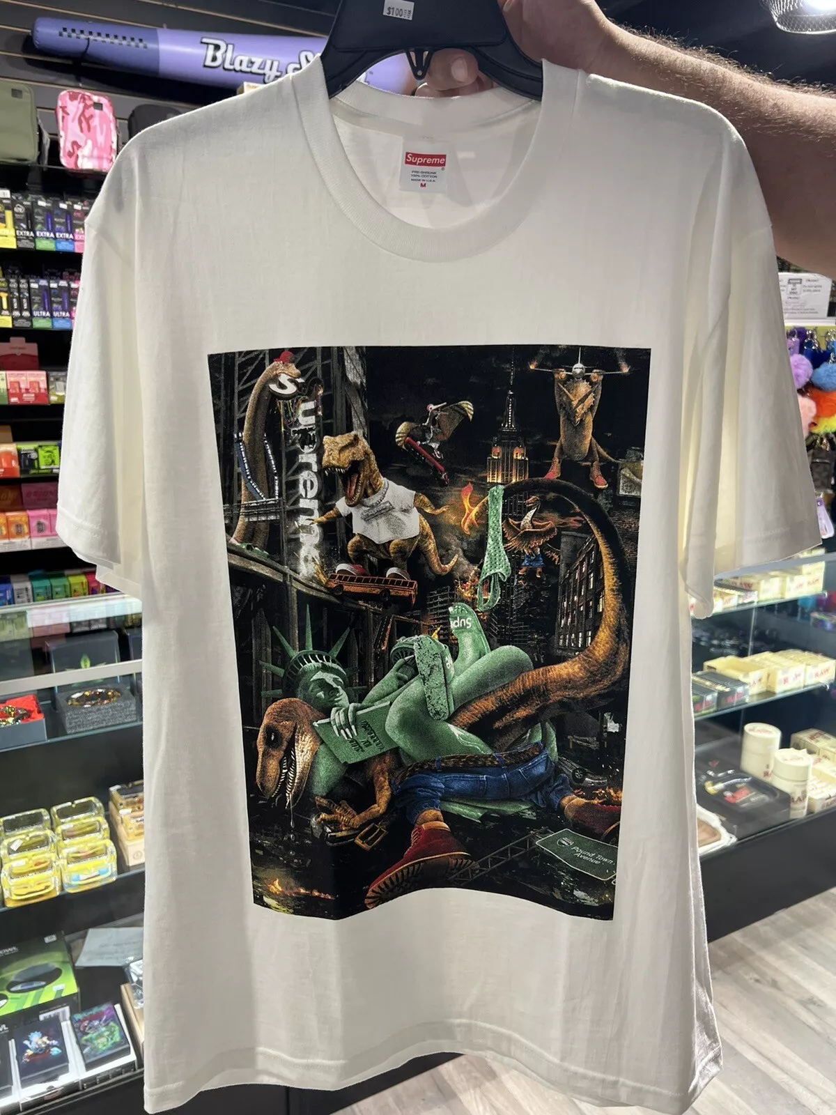 TEE SHIRT T REX SUPRÊME TAILLE MEDIUM/BLANC SS23 SEMAINE 1 (100% AUTHENTIQUE) NEUF