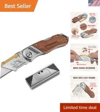 Classic Folding Utility Knife with Rosewood Handle & Quick-Change Mechanism