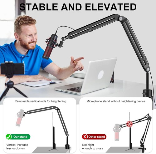 Aokeo AK-45 Mikrofonarm Ständer für Blue Yeti, QuadCast, Elgato & Studio - Bild 6 von 10