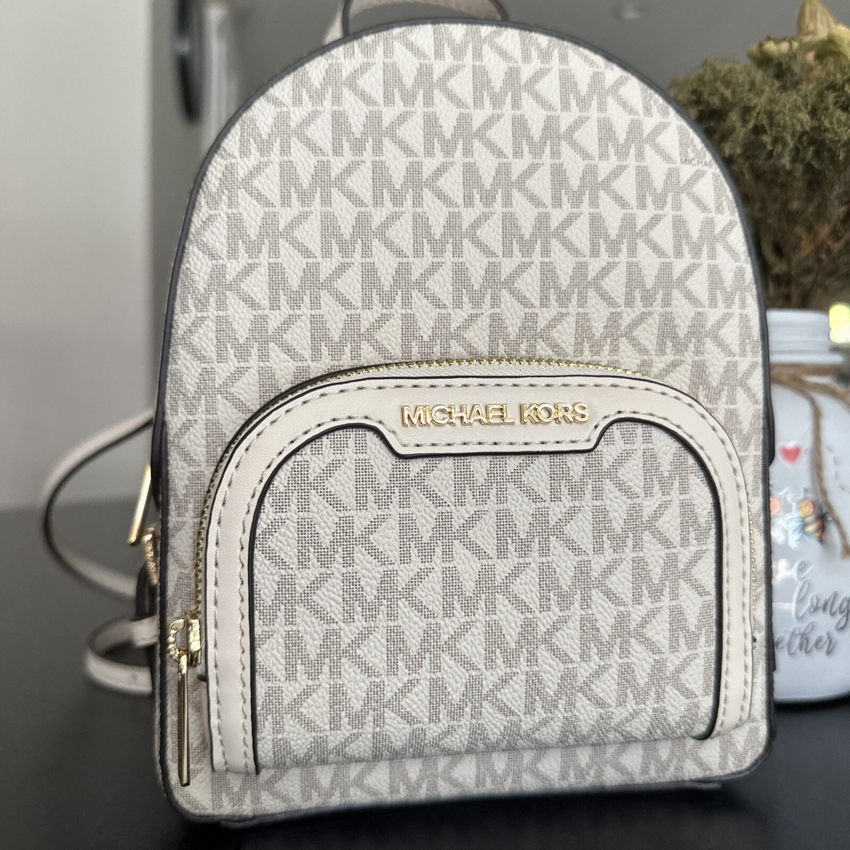 Michael Kors Jaycee XS Convertible Zip Pocket Backpack Bag Vanilla