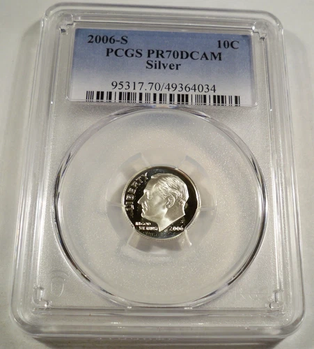 2006-S 10c SILVER PCGS PR70DCAM ROOSEVELT DIME PROOF DEEP CAMEO PR 70 DC