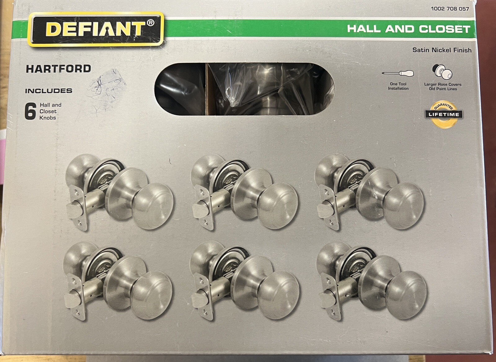 Defiant Hartford Satin Nickel Hall/ Closet Door Knob Contractor Pack (6