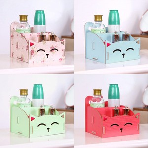 Cute Cosmetic Organizer Storage Box Cabinet With Drawer Wood Diy