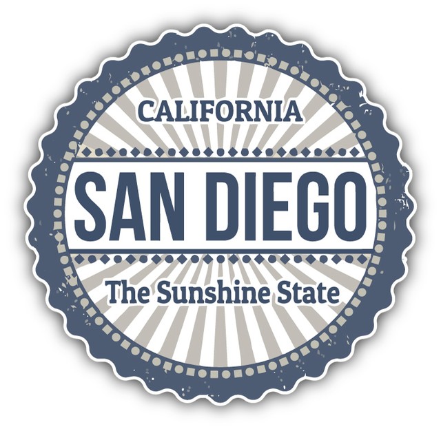 San Diego City California State USA Grunge Car Bumper Sticker Decal 5